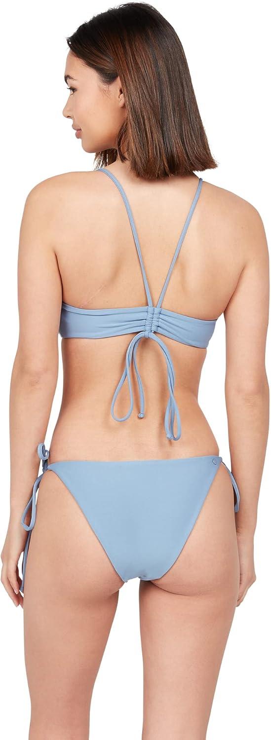 image:imageVolcom Womens Simply Seamless Scoop Neck Swimsuit Bikini Top Regular amp Plus SizesWashed Blue