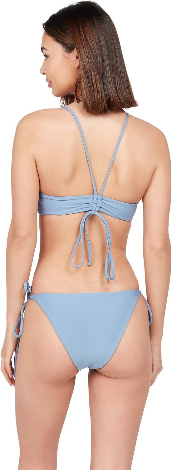 image:imageVolcom Womens Simply Seamless Skimpy Tie Side Swimsuit Bikini BottomWashed Blue