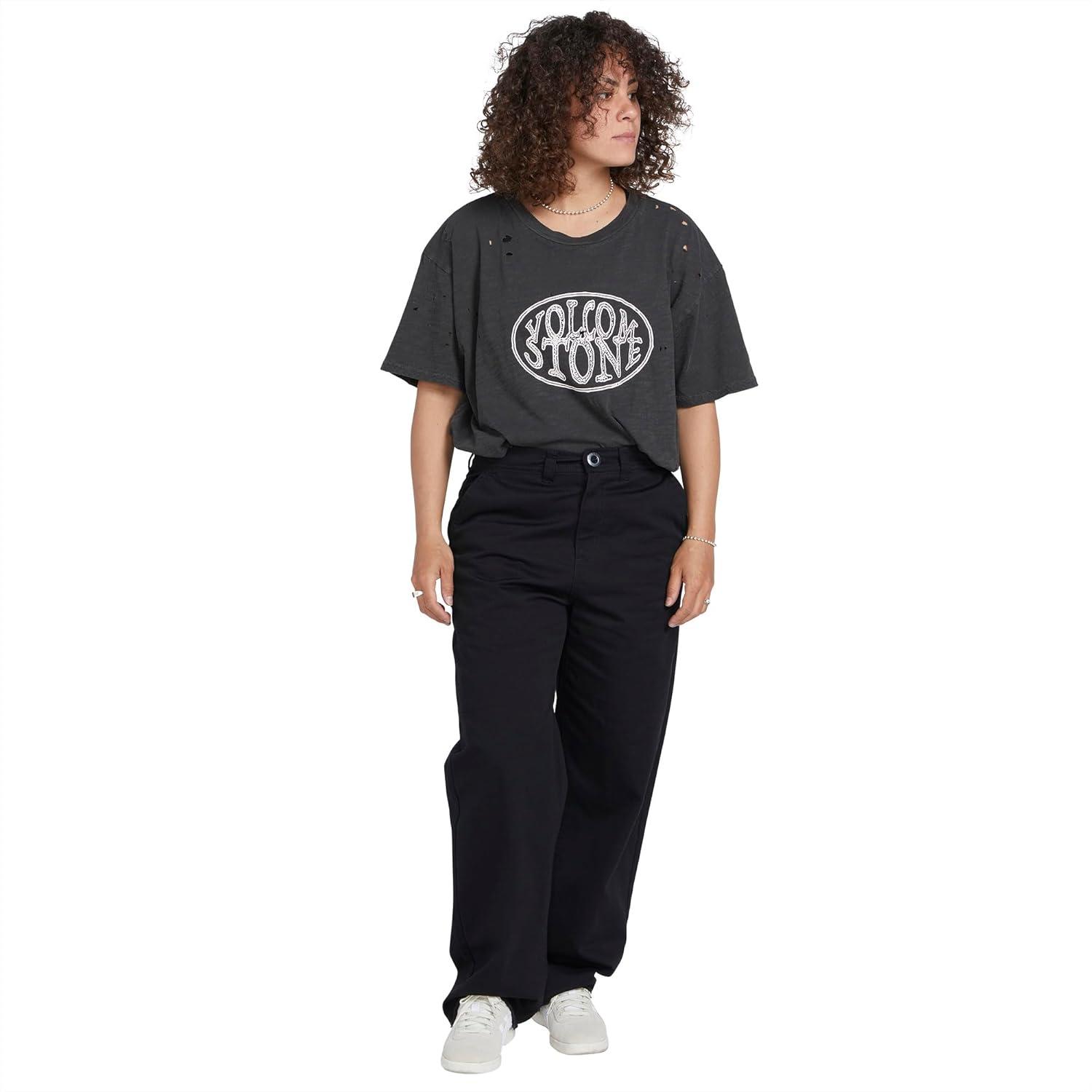 image:imageVolcom Womens Thisthatthem Skate Relaxed Fit Chino PantBlack 124