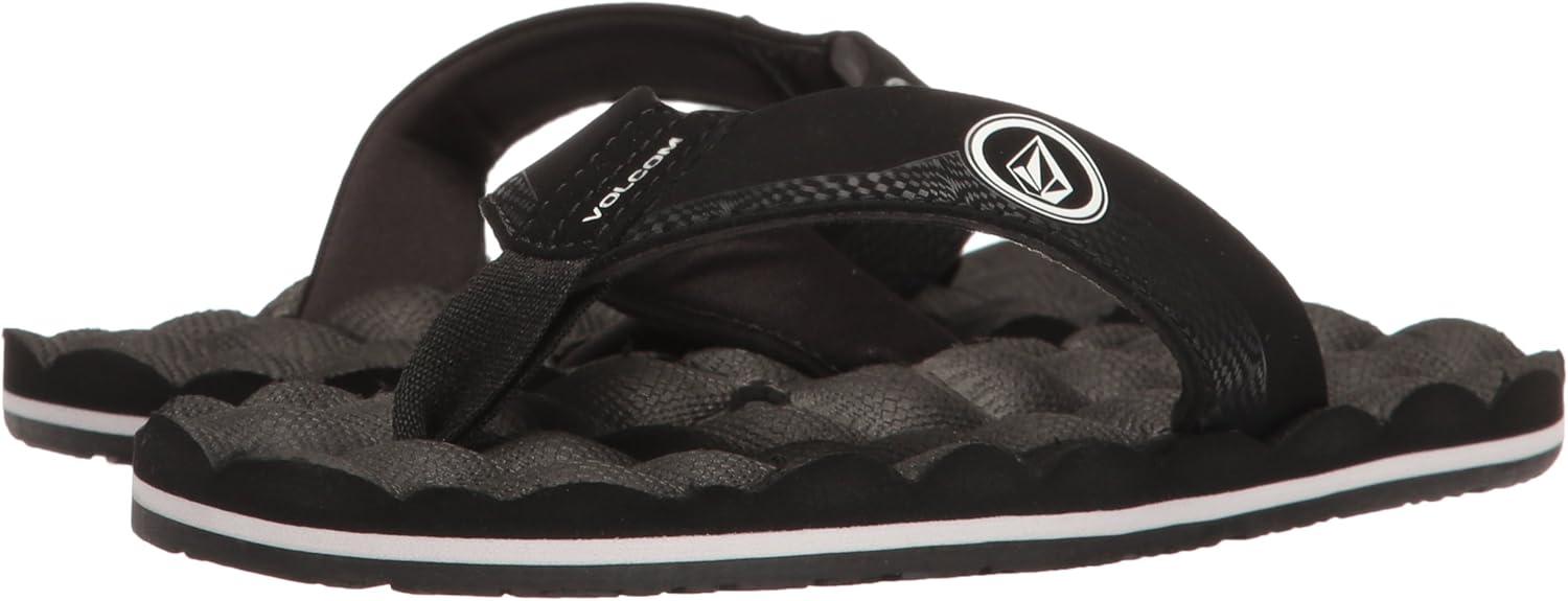 image:imageVolcom boys Recliner Big Youth Flip Flop SandalBlack White