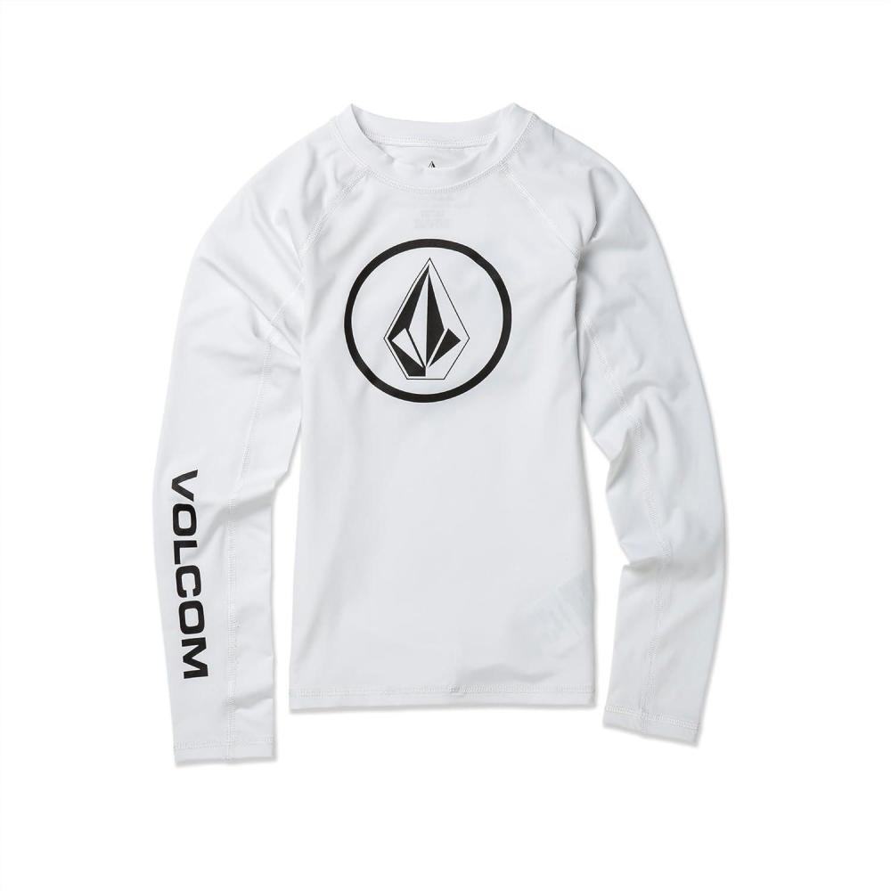 image:imageVolcom Boys Lido Solid Lycra Long Sleeve Rashguard 50 Uv ProtectionWhite