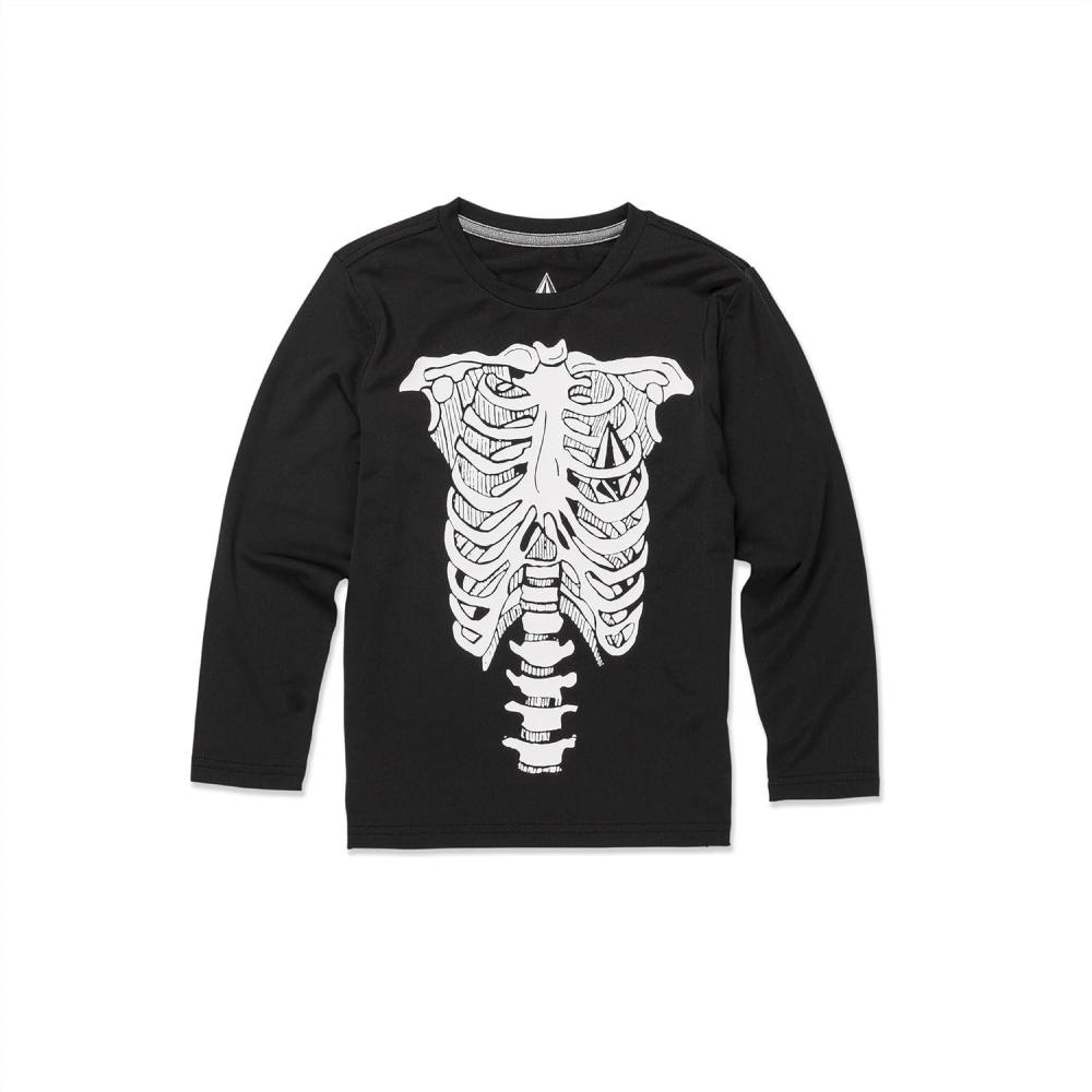 image:imageVolcom Boys Skeleton Long Sleeve Loose Fit Rashguard Swim Shirt 50 Uv ProtectionBlack