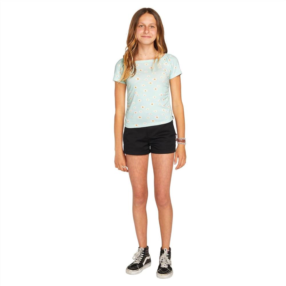 image:imageVolcom Girls Cryptogram Short Sleeve Knit ShirtPale Aqua