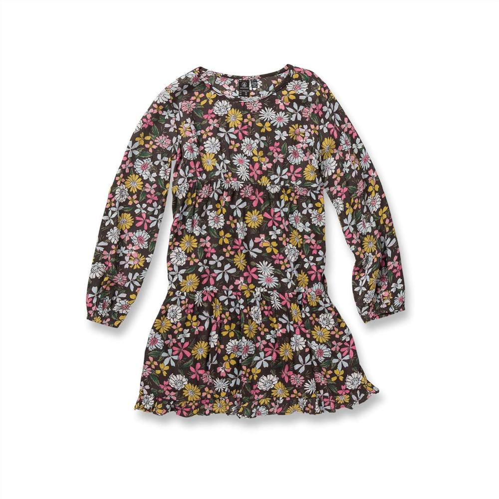 image:imageVolcom Girls One Size Happy Dazee Long Sleeve Baby Doll DressEspresso