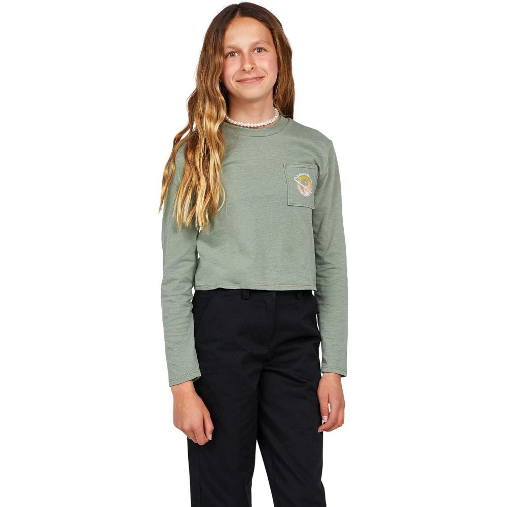 image:imageVolcom Girls Pocket Dial Long Sleeve TeeLight Army