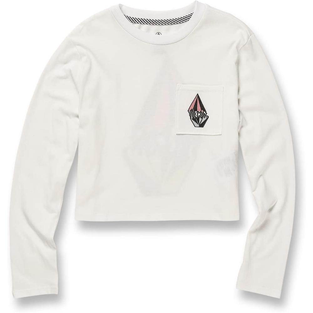 image:imageVolcom Girls Pocket Dial Long Sleeve TeeStar White