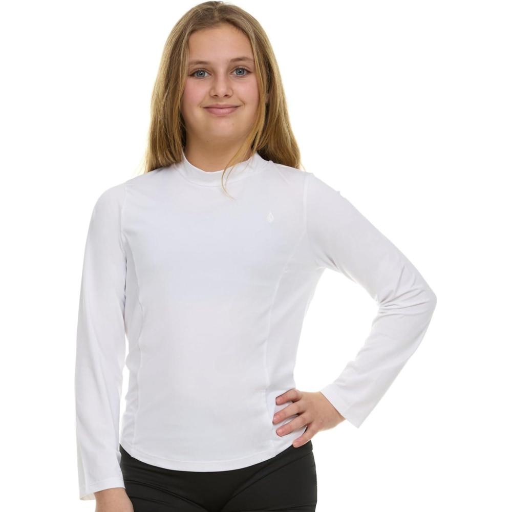 image:imageVolcom Girls Rash Guard for Girls Long Sleeve Swim Shirt SPF50White