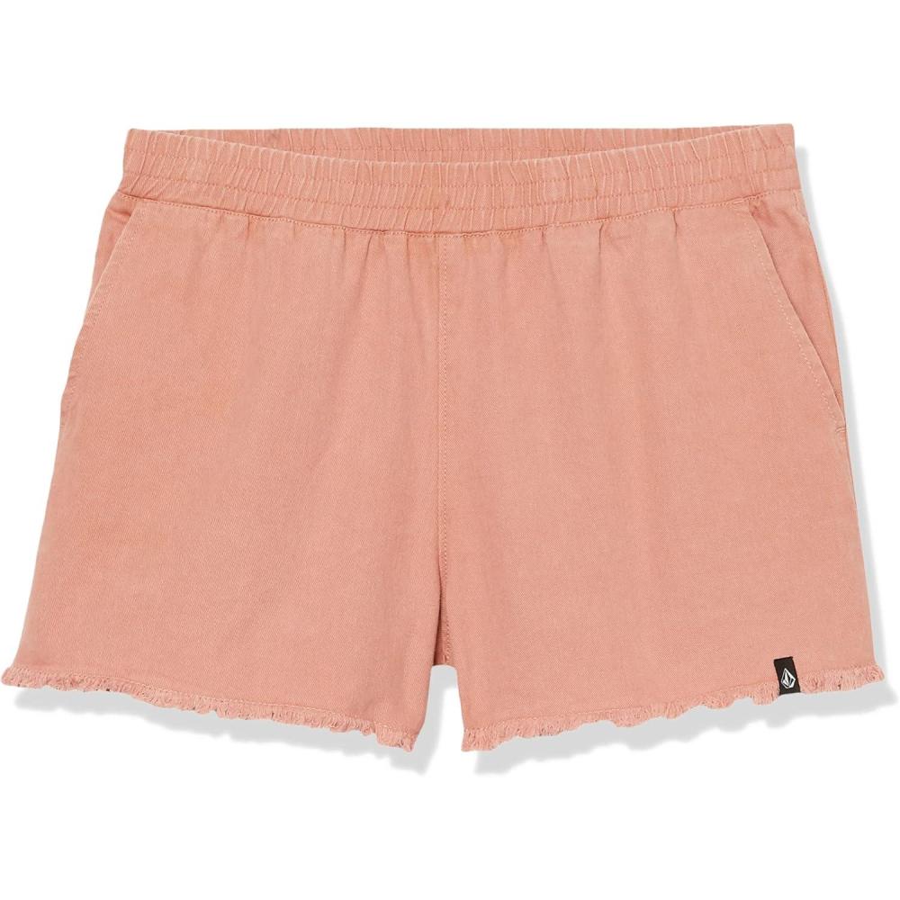 image:imageVolcom Girls Strutin Stone Elastic Waist Cut Off ShortLight Mauve