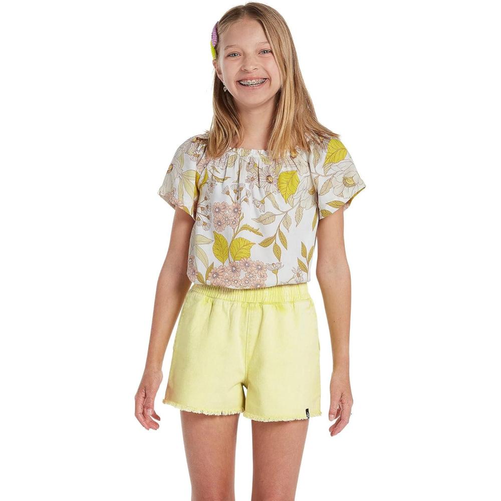 image:imageVolcom Girls Strutin Stone Elastic Waist Cut Off ShortLime