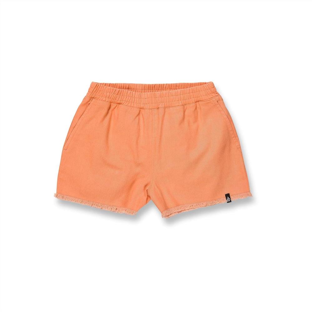image:imageVolcom Girls Strutin Stone Elastic Waist Cut Off ShortPapaya