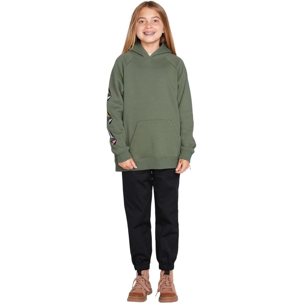 image:imageVolcom Girls Truly Stoked Fleece SweatshirtLight Army