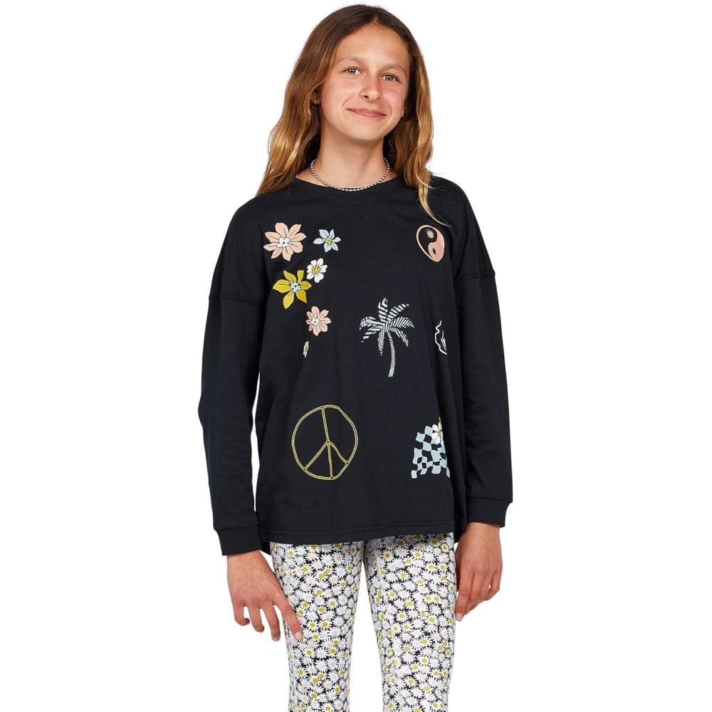 image:imageVolcom Girls Werkin Doubles Long Sleeve TeeBlack 1