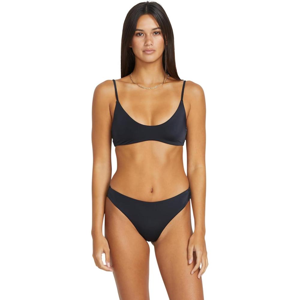 image:imageVolcom Womens Crop Bikini Top Seamless Swim Top with Cropped Fit Adjustable Straps and Removable CupsBlackwht