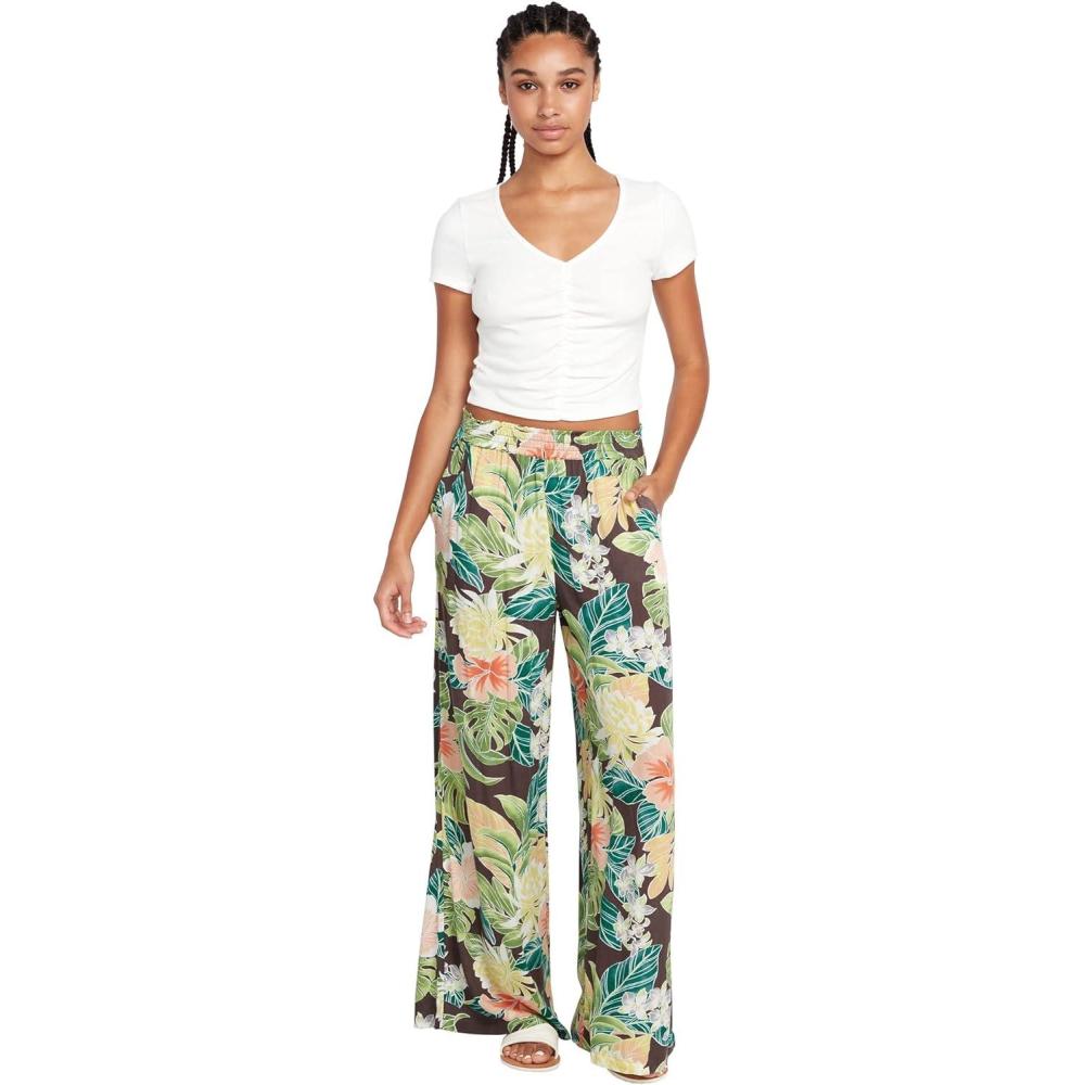 image:imageVolcom Womens Excapism Wide Leg Beach PantSlate Grey