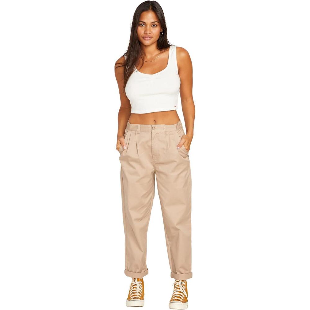 image:imageVolcom Womens Frochickie Trouser Slim Fit Chino PantTaupe