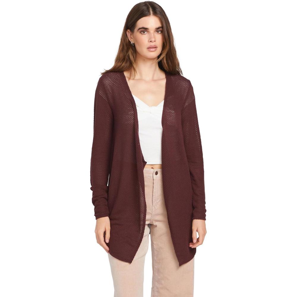image:imageVolcom Womens Go Go Wrap Open Front Cardigan Sweater Regular amp Plus SizeEspresso