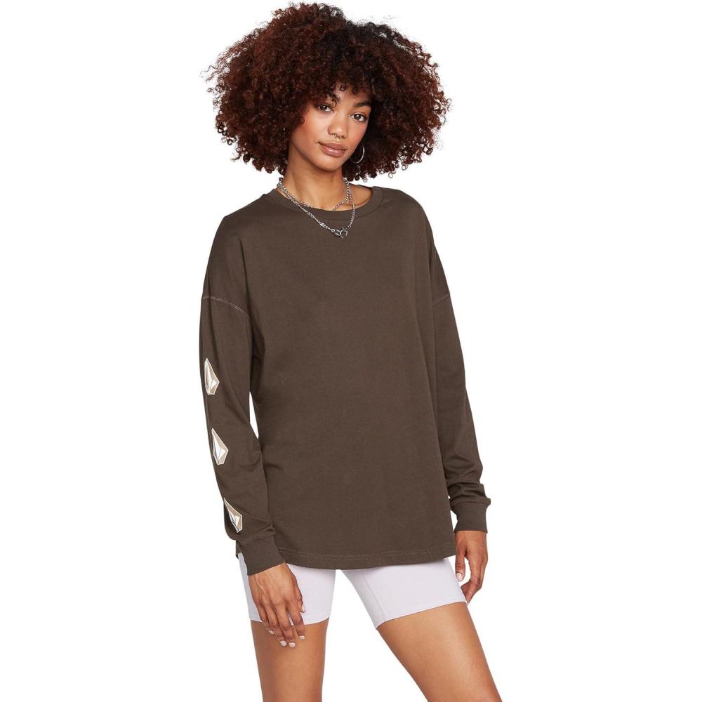 image:imageVolcom Womens Iconic Stone Long Sleeve TeeEspresso