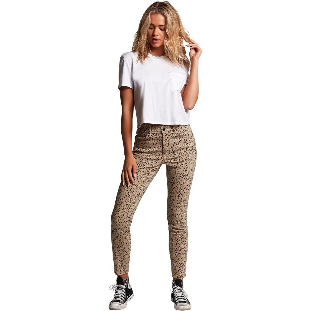 image:imageVolcom Womens Liberator Legging Fit Denim Jean Pants Regular amp Plus SizeAnimal Print