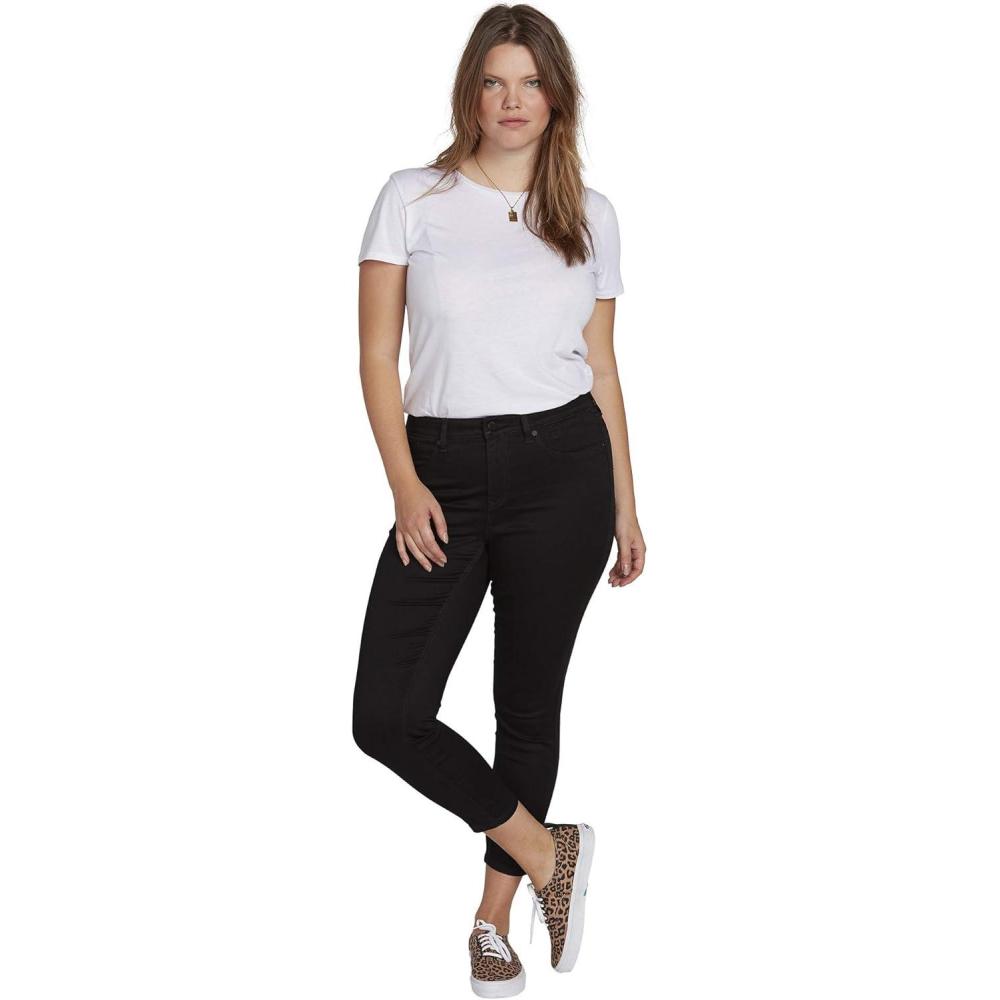 image:imageVolcom Womens Liberator Legging Fit Denim Jean Pants Regular amp Plus SizeBlack Out P