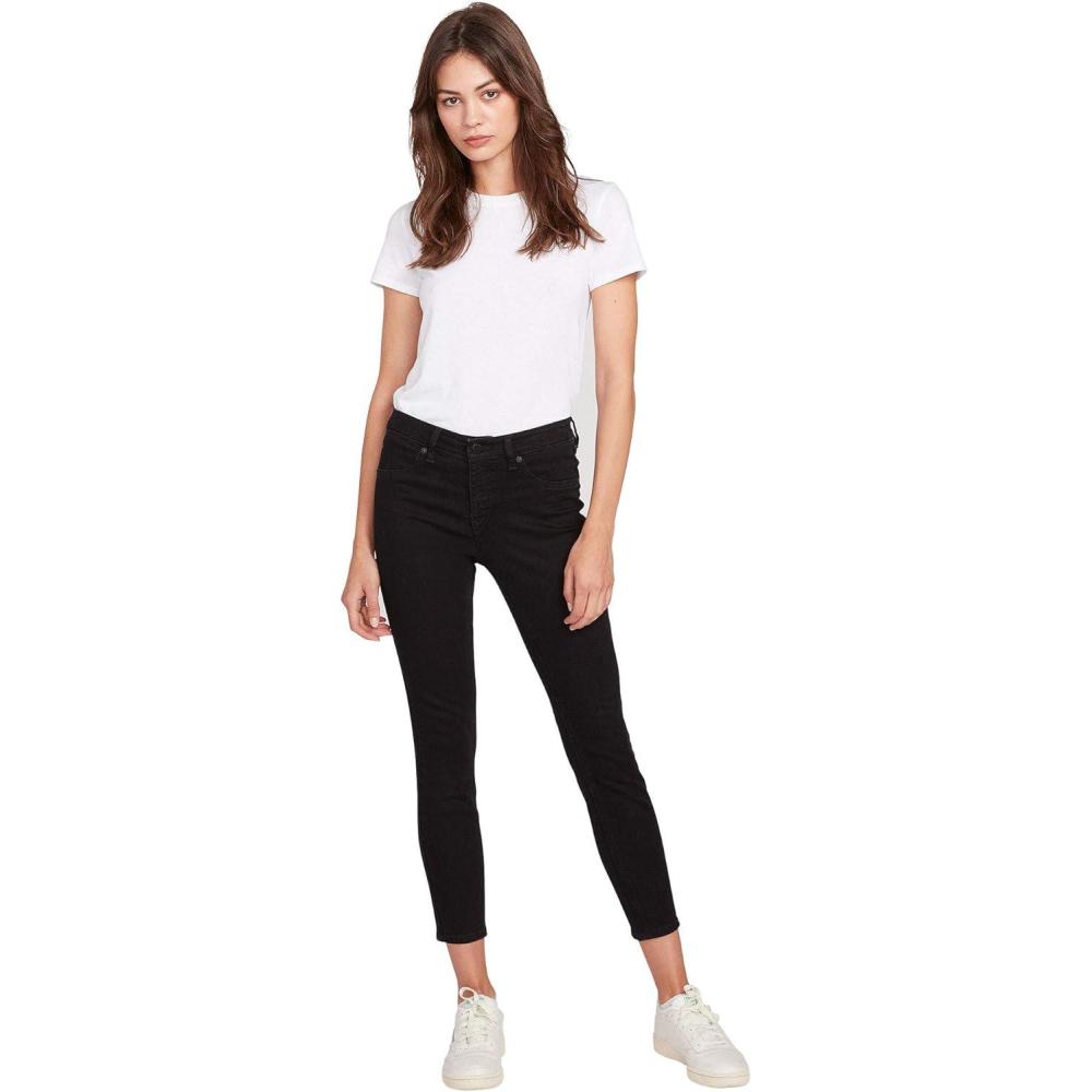 image:imageVolcom Womens Liberator Legging Fit Denim Jean Pants Regular amp Plus SizePremium Wash Black