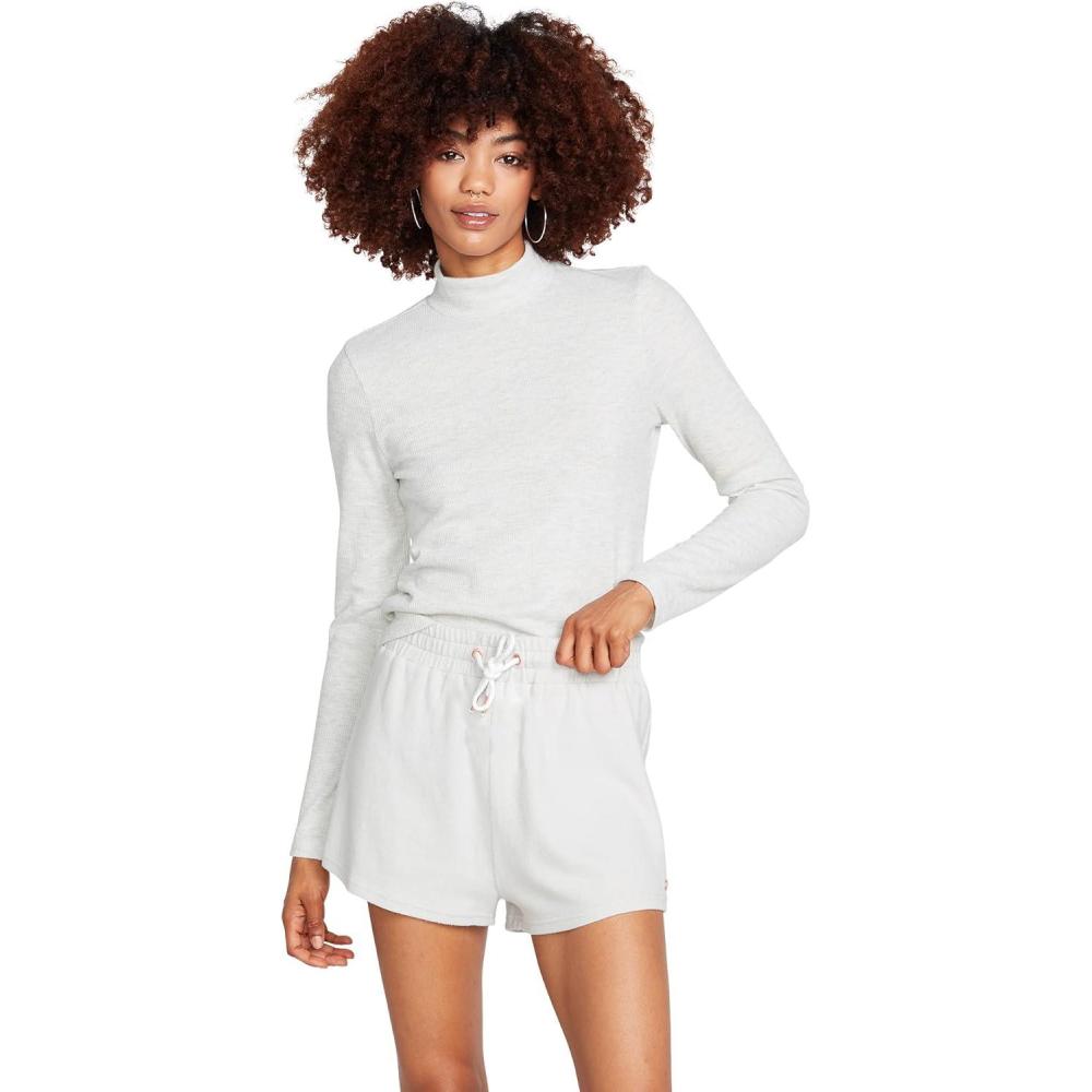 image:imageVolcom Womens Lived In Lounge Fleece Sweat Shorts Regular amp Plus SizeLight Grey 1