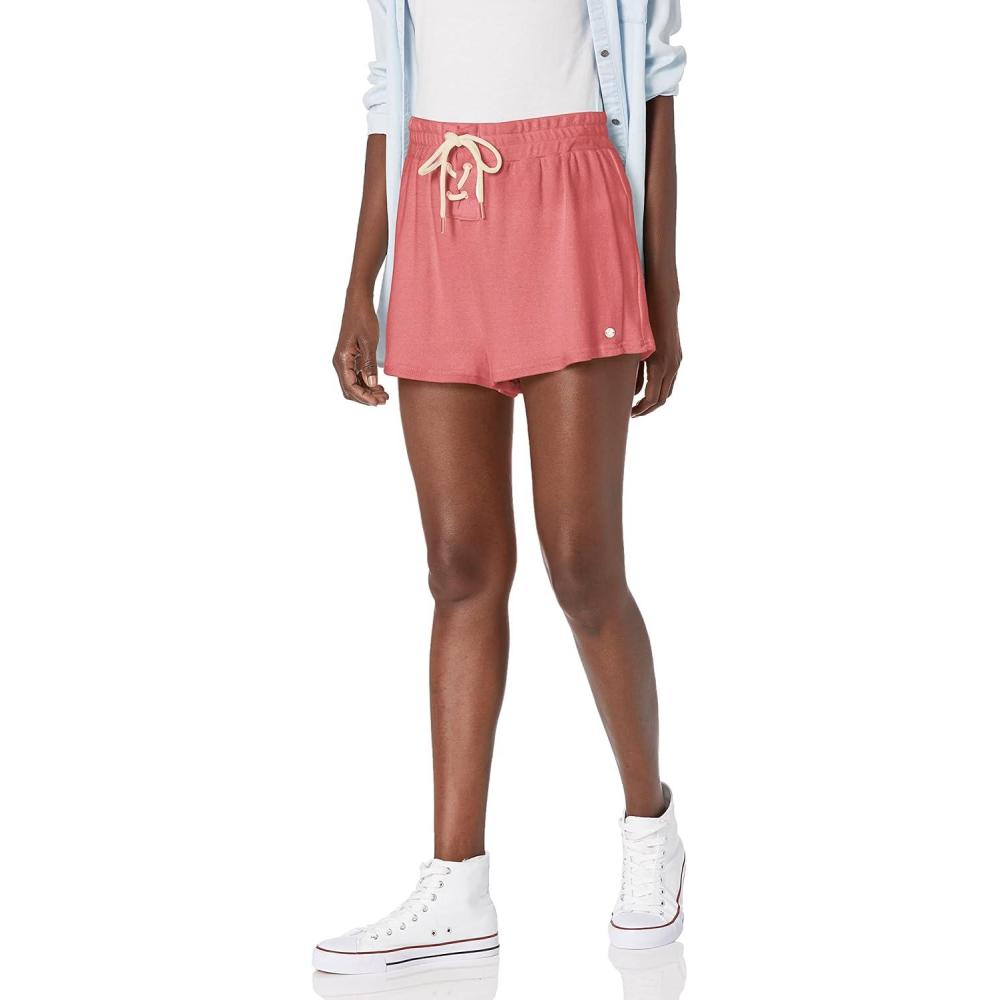 image:imageVolcom Womens Lived In Lounge Fleece Sweat Shorts Regular amp Plus SizeLight Mauve