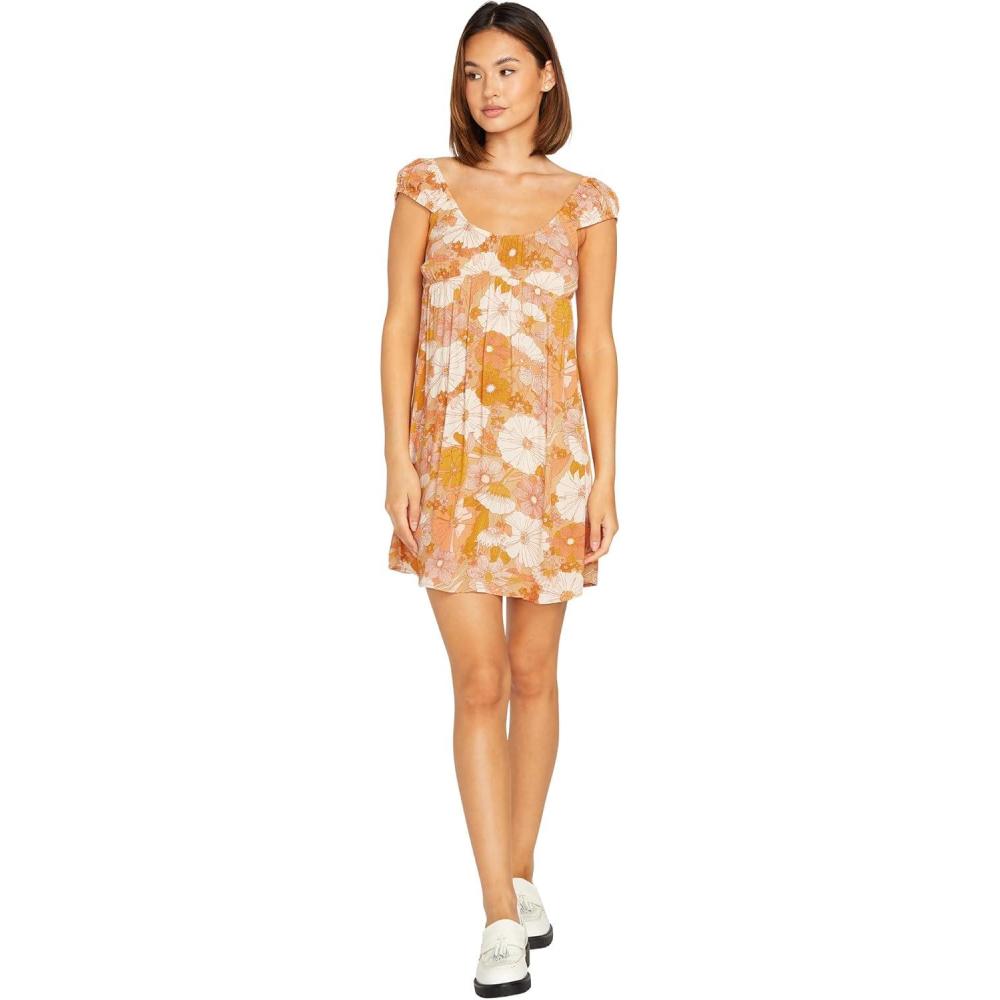 image:imageVolcom Womens Only Good Daze Cap Sleeveed Cami DressHazelnut