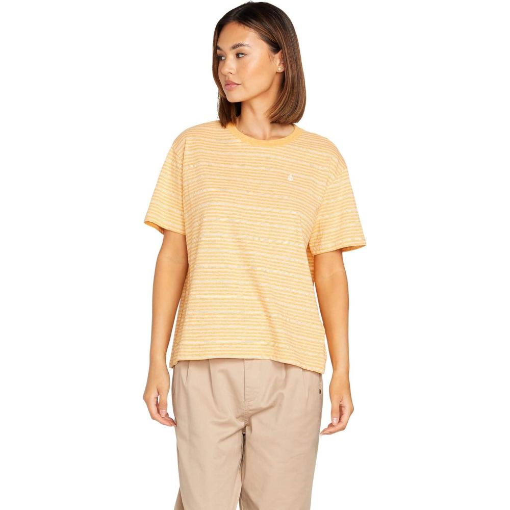 image:imageVolcom Womens Party Pack Short Sleeve Striped TeeVintage Gold