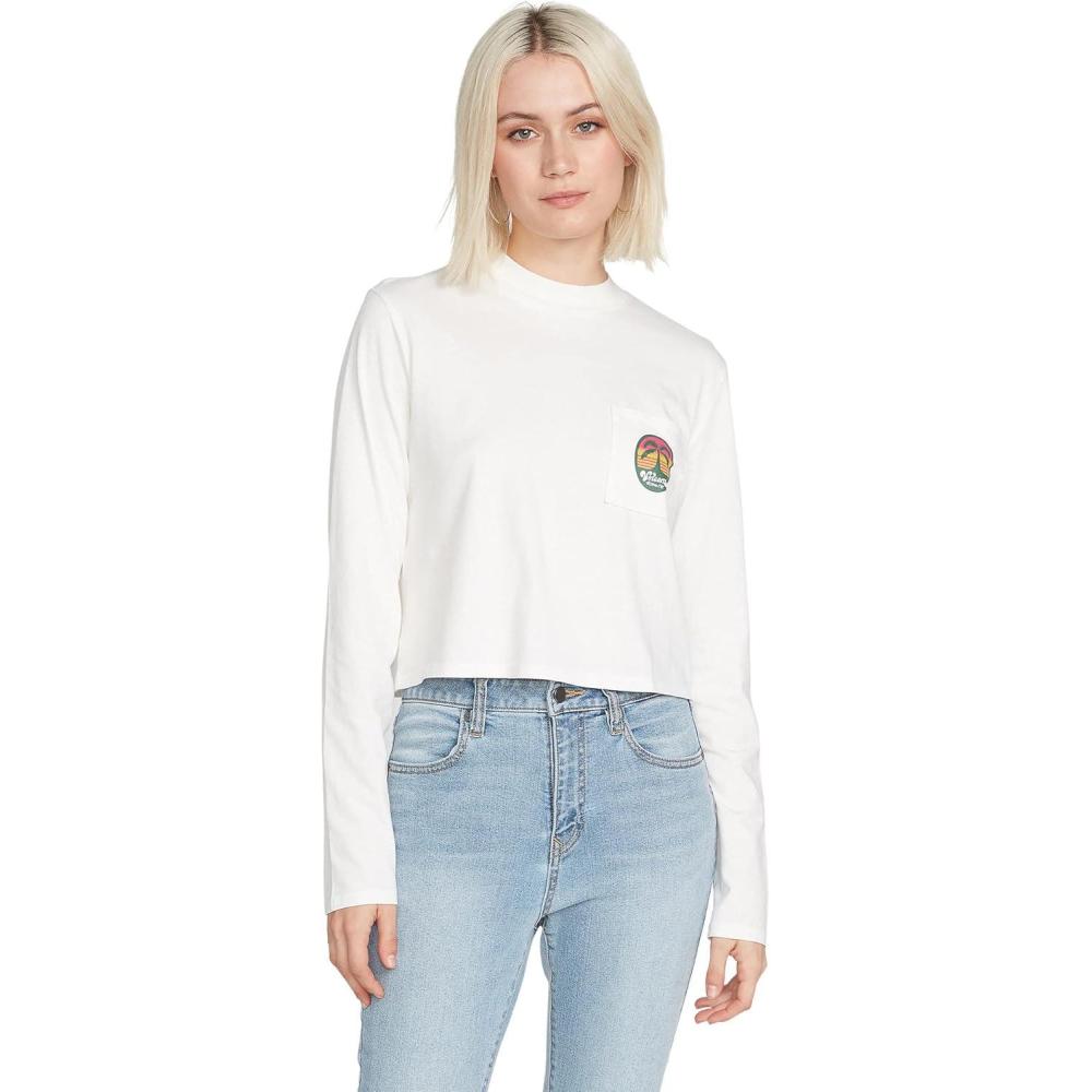 image:imageVolcom Womens Pocket Dial Long Sleeve TeeStar White