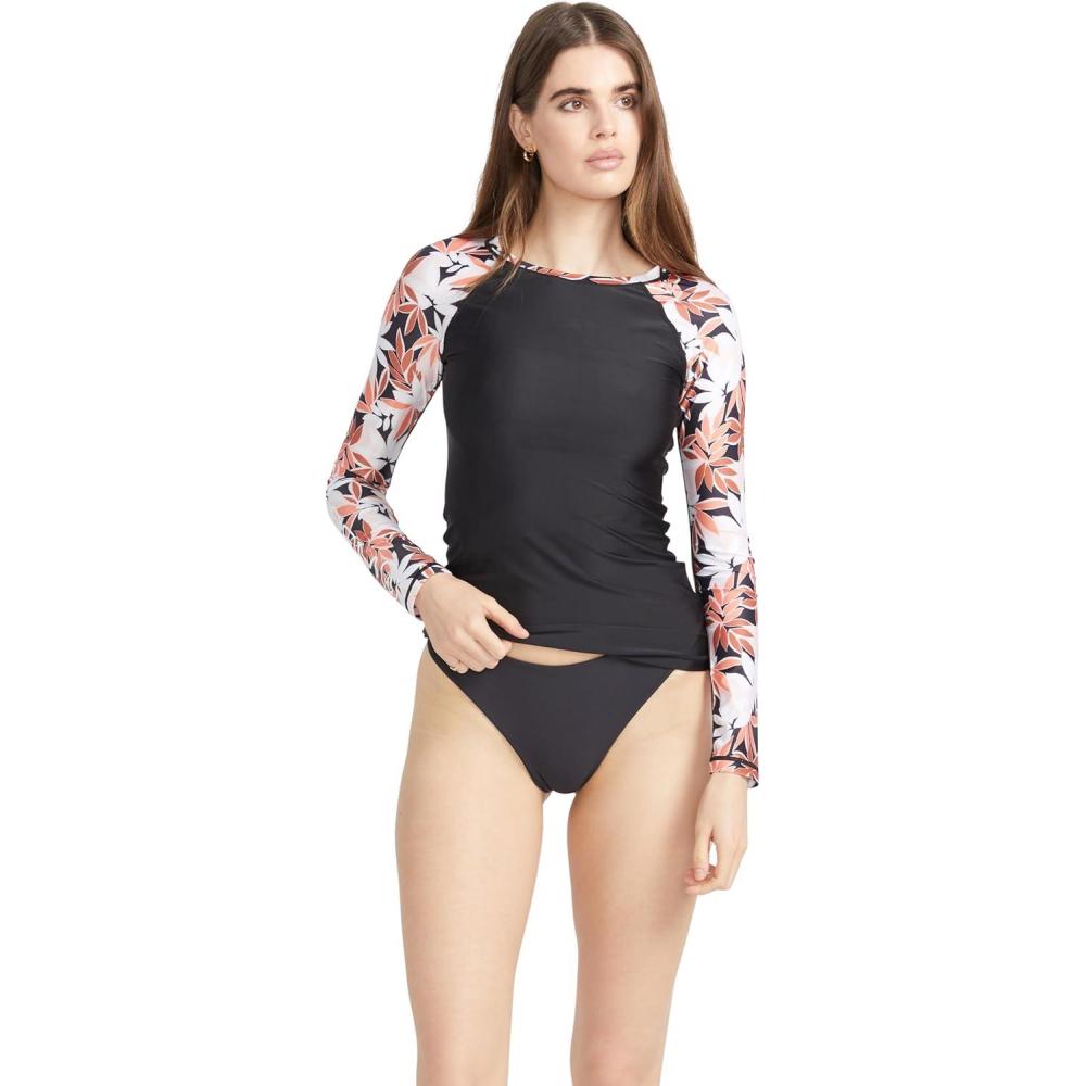 image:imageVolcom Womens Simply Core Long Sleeve Rashguard UPF 50Electric Coral