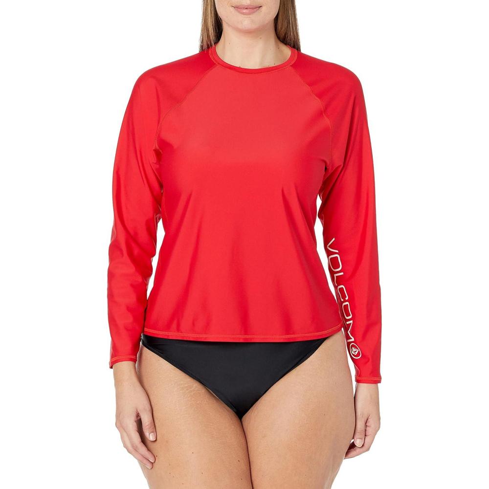 image:imageVolcom Womens Simply Core Long Sleeve Rashguard UPF 50True Red