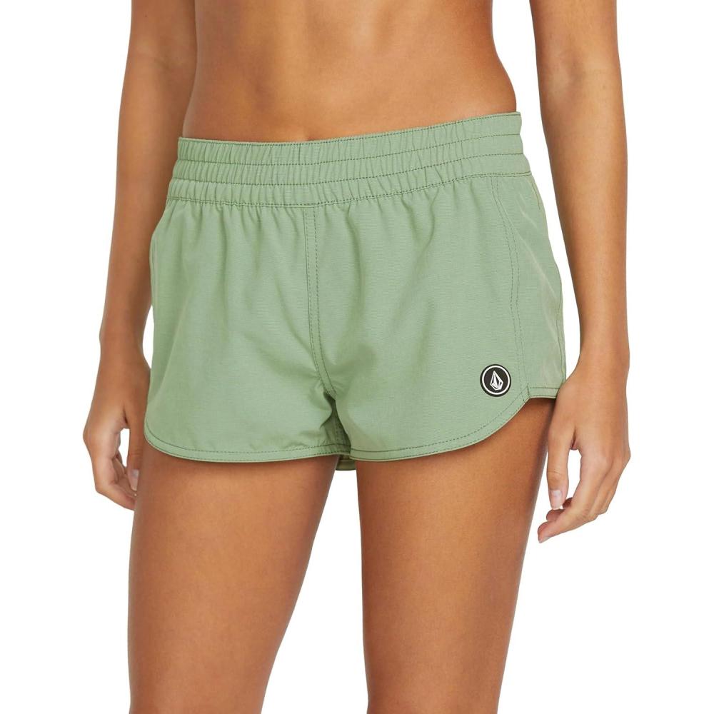 image:imageVolcom Womens Simply Solid 5Inch Swim Surf BoardshortGrass Green