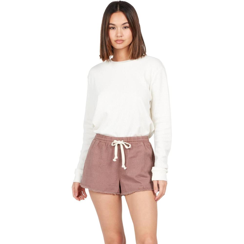 image:imageVolcom Womens Strutin Stone Elastic Waist ShortRaisin
