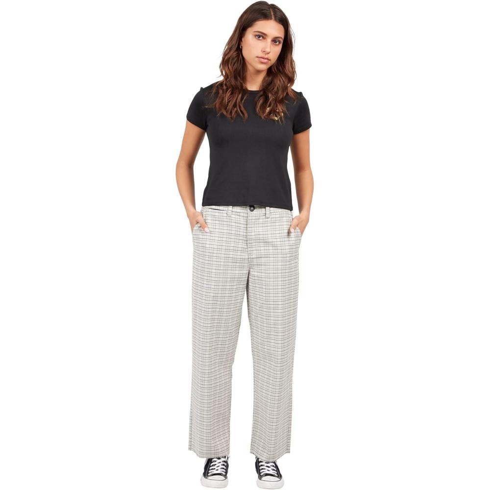image:imageVolcom Womens Thisthatthem Skate Relaxed Fit Chino PantSand Brown
