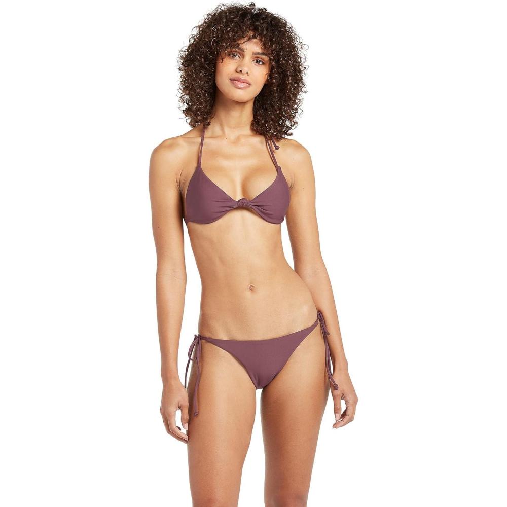 image:imageVolcom Womens Tri Bikini Top Sustainable Slidetri Swim Top with Adjustable Halter and Removable CupsEggplant