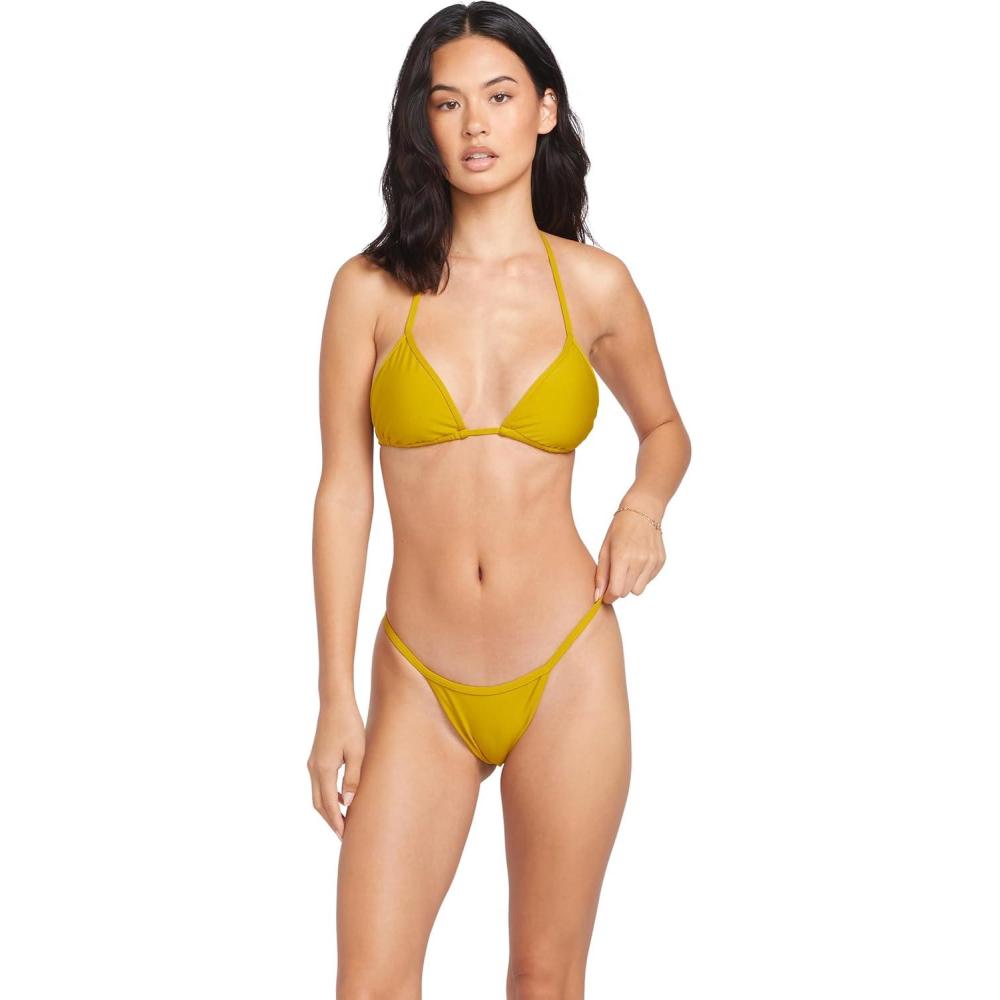 image:imageVolcom Womens Tri Bikini Top Sustainable Slidetri Swim Top with Adjustable Halter and Removable CupsMoss