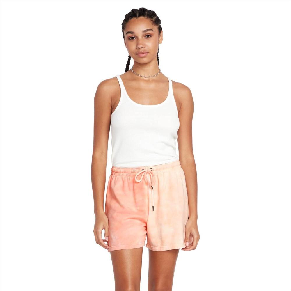 image:imageVolcom Womens Truly Stoked Elastic Waist Fleece ShortDark Coral