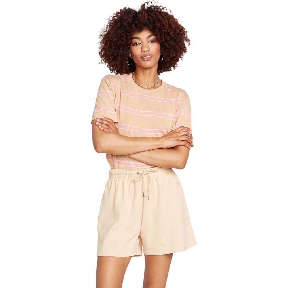 image:imageVolcom Womens Truly Stoked Elastic Waist Fleece Sweat ShortHazelnut