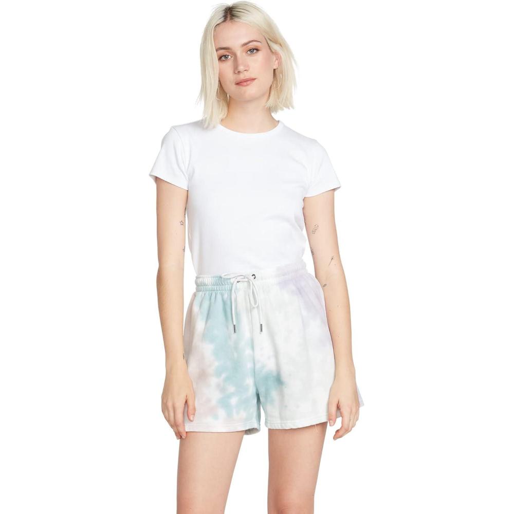 image:imageVolcom Womens Truly Stoked Elastic Waist Fleece Sweat ShortStone Blue