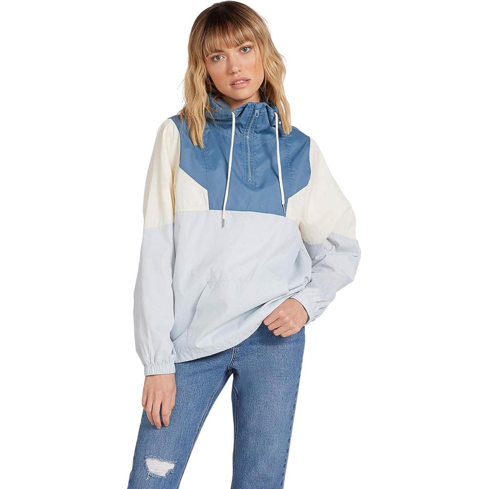 image:imageVolcom Womens Wind Stoned Lightweight Quarter Zip Windbreaker JacketPale Blue