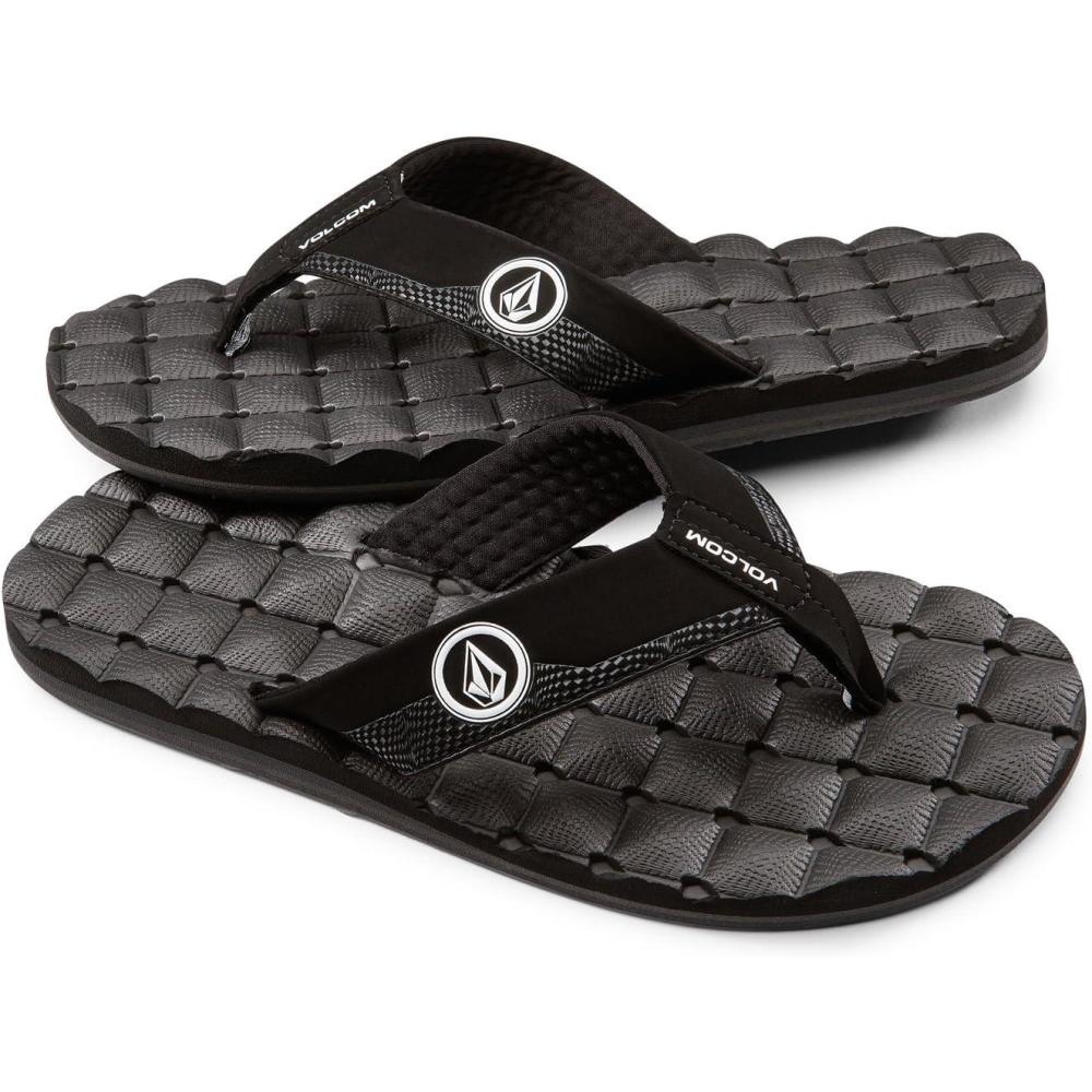 image:imageVolcom Youth Recliner Sandal Little KidBig KidBlackWhite