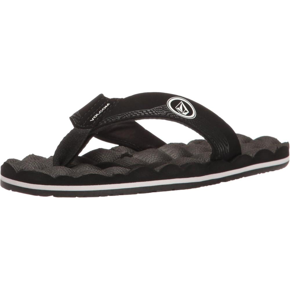image:imageVolcom boys Recliner Big Youth Flip Flop SandalBlack White