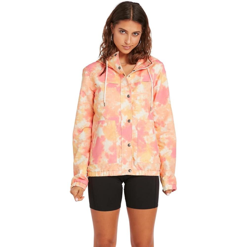 image:imageVolcom womens Enemy Stone Hooded Zip Front Windbreaker Jacket Regular amp Plus SizeMulti
