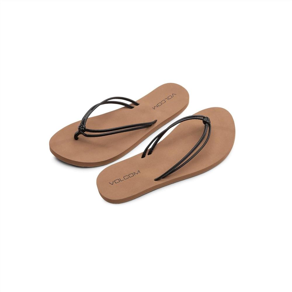 image:imageVolcom womens Forever and Ever Flip Flop SandalBlack New