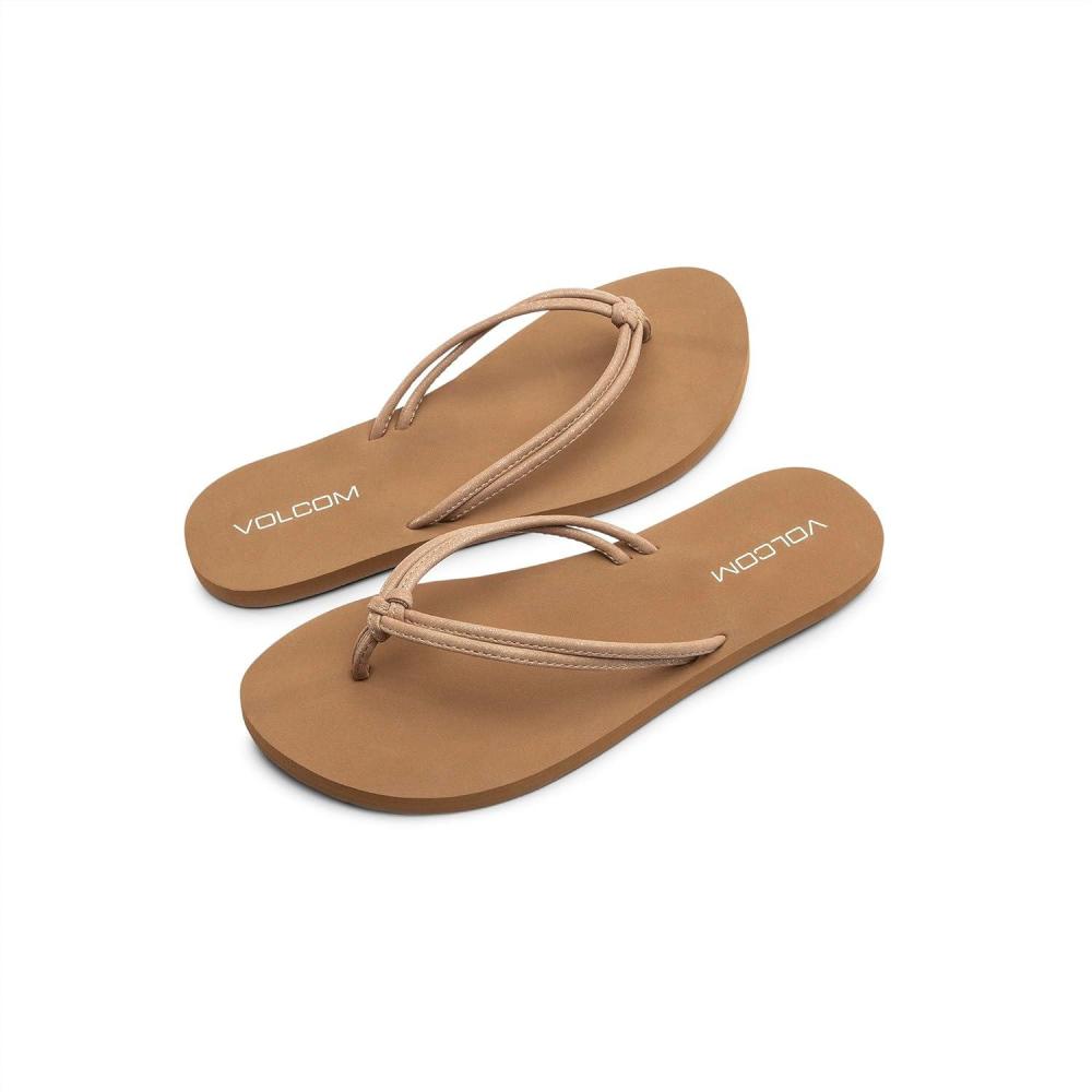image:imageVolcom womens Forever and Ever Flip Flop SandalTan New