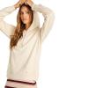 Lived In Lounge Hooded Fleece Pullover Sweatshirt (Regular & Plus Size)(Cream 1)