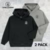 Volcom Boys Hoodies 2 Pack Boys Sweatshirts Premium Comfy Cotton Hoodies Size 8-20(Black)