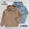 Volcom Boys Hoodies 2 Pack Boys Sweatshirts Premium Comfy Cotton Hoodies Size 8-20(Fossil)