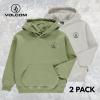 Volcom Boys Hoodies 2 Pack Boys Sweatshirts Premium Comfy Cotton Hoodies Size 8-20(Olive)