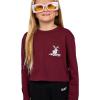 Volcom Girls’ Pocket Dial Long Sleeve Tee(Burgundy)